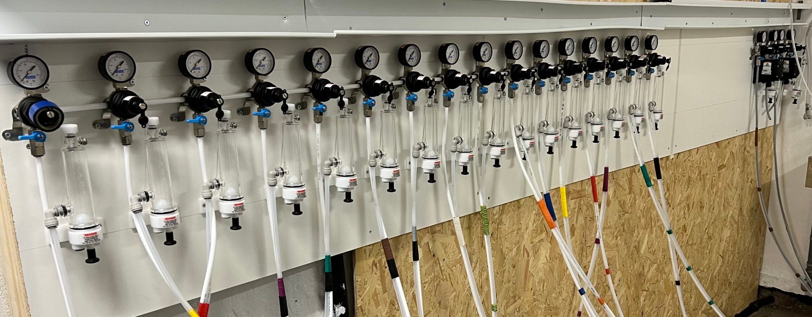 Commercial draught beer system installation in progress